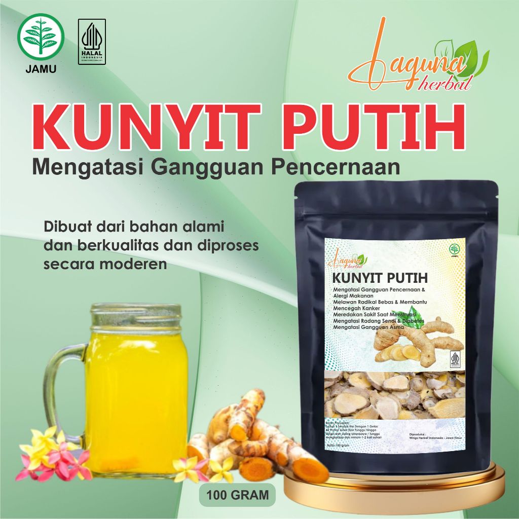 

Kunir Kunyit Putih Kering Herbal 100% Asli