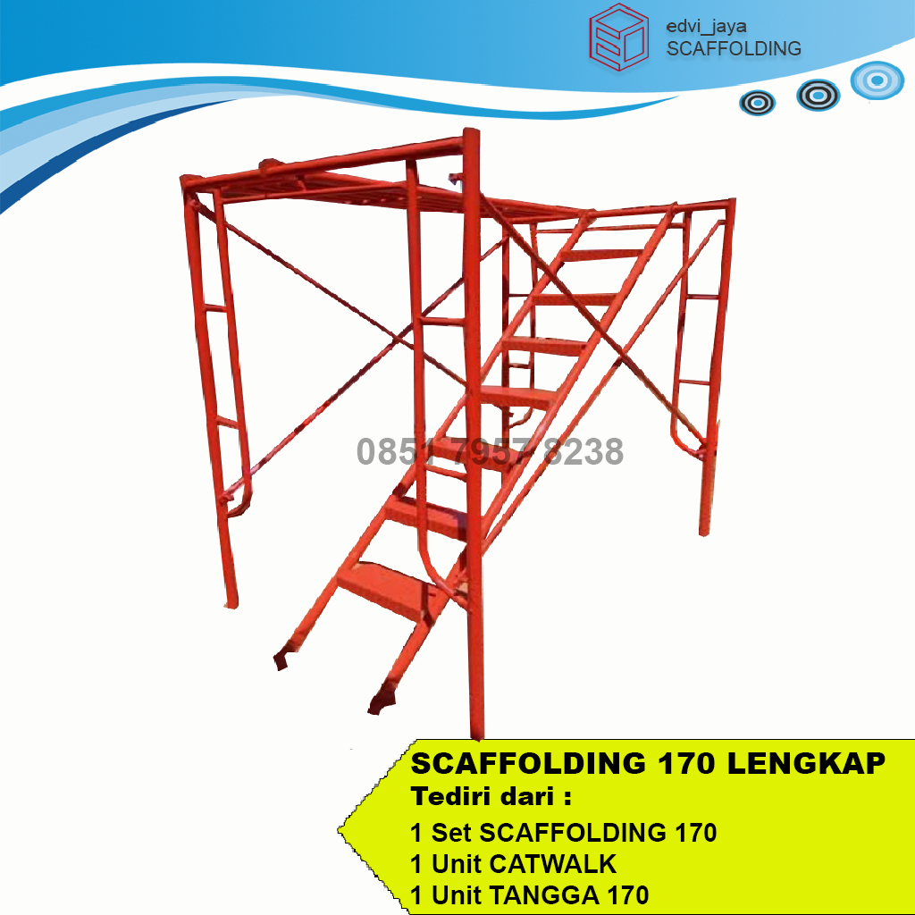 SET SCAFFOLDING LENGKAP STEGER MAIN FRAME 170 - BARU SNI