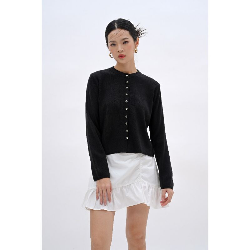 RB1 Stela Rajut Atasan Wanita Cardigan Knite Kancing Jamur Stela