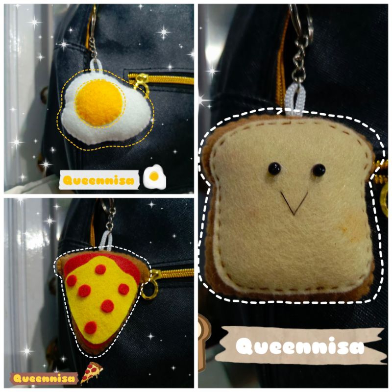 GANTUNGAN KUNCI FLANEL- GANTUNGAN KUNCI MAKANAN - KEY CHAIN - GANTUNGAN TAS LUCU - GANTUNGAN KUNCI L