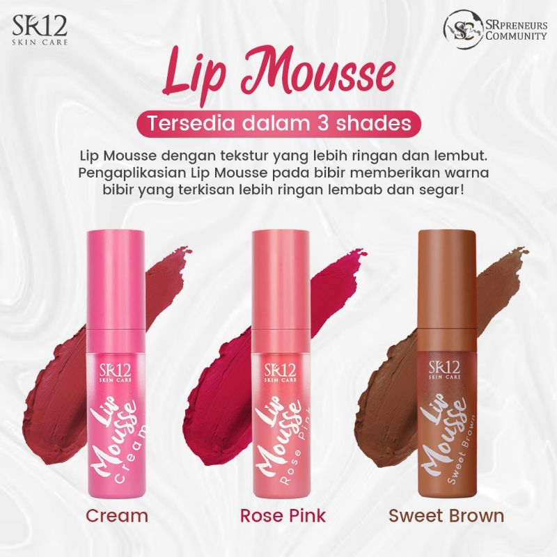 All Lipmousse SR12 Terlaris, lipstik ibu ibu masa kini,pelembab bibir dan tahan lama,kosmetik bibir 
