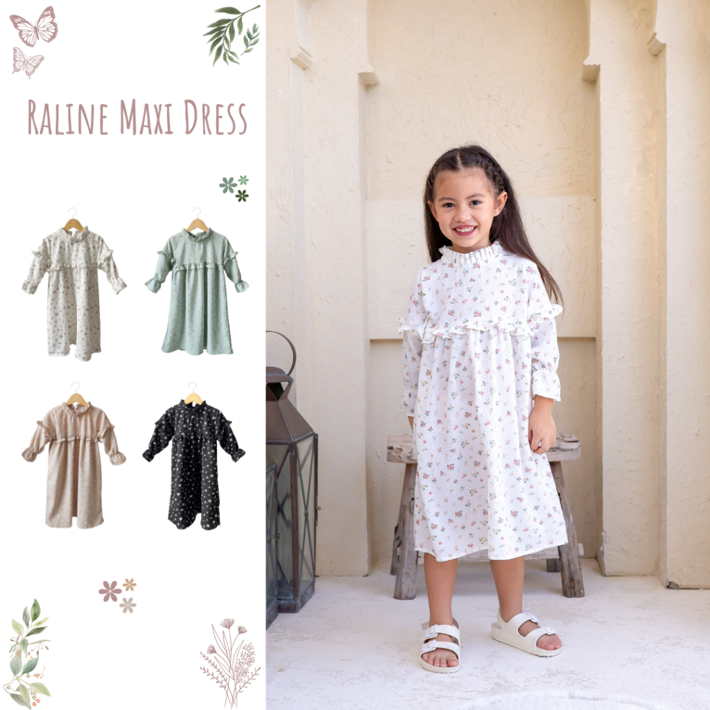 LA LA LAND RALINE MAXI DRESS | Gamis Anak | Baju Lebaran Anak | Dress Muslim | Long Dress Anak