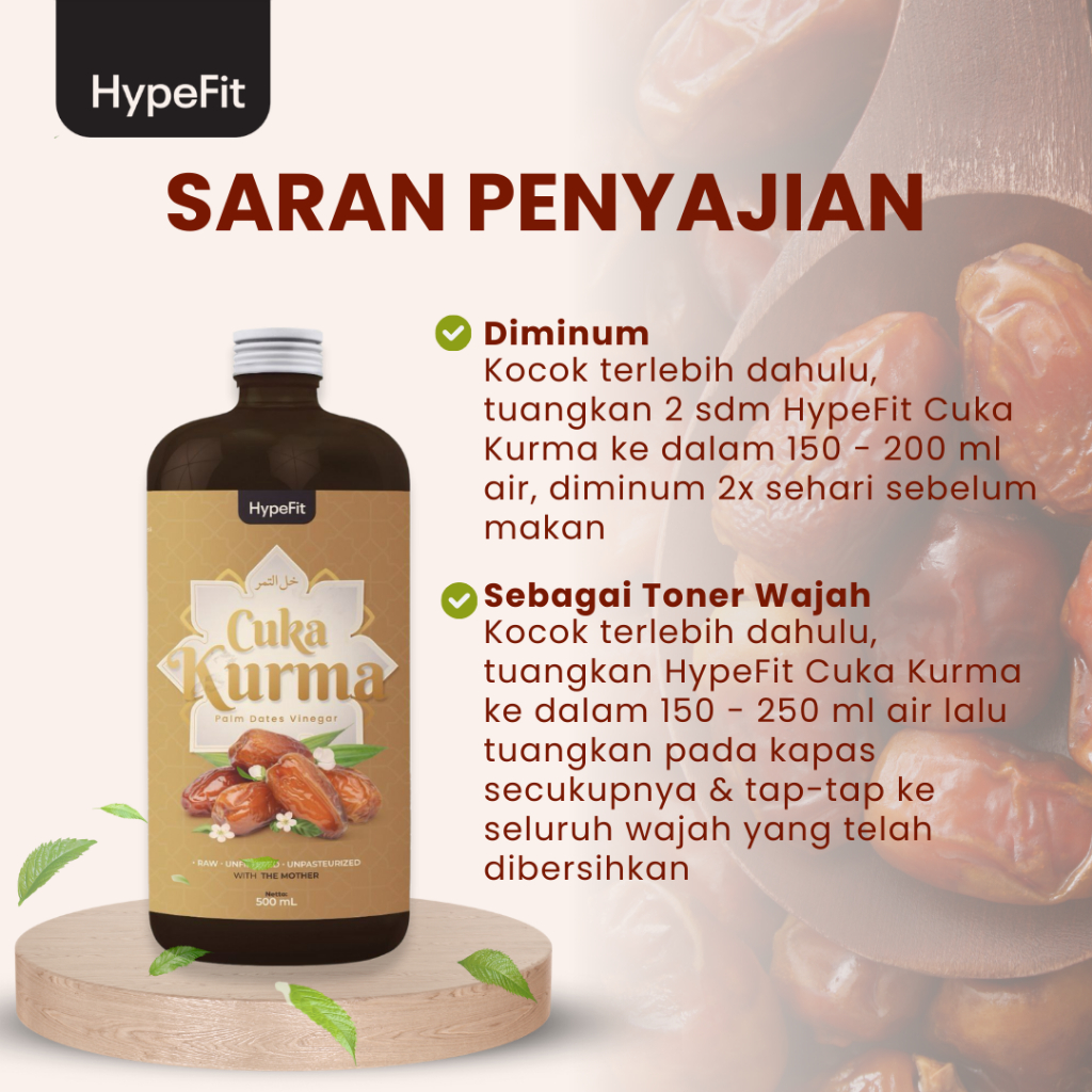 

Cuka Kurma Hypefit Organik With Mother 500ml Dapat Meningkatkan Kekuatan dan Elastisitas Kulit - COD