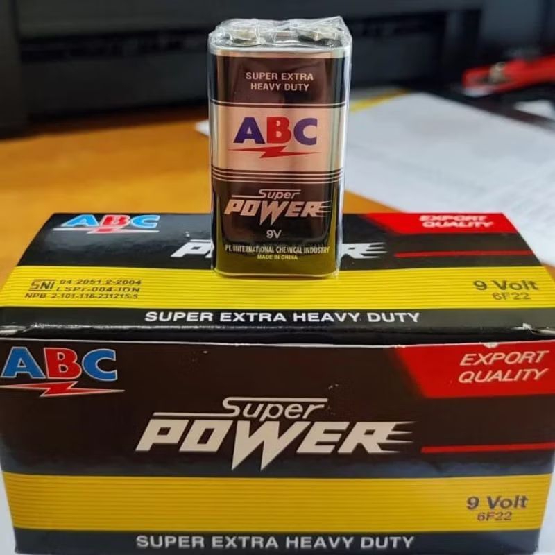 Obral Baterai ABC Super Power 9 Volt Hitam/ Batu Baterai /Battery ABC 9v
