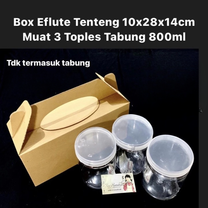 

Box Eflute Tenteng Dus Polos Tertutup Muat 3 Toples Tabung 800ml Ukuran 10x28x14cm