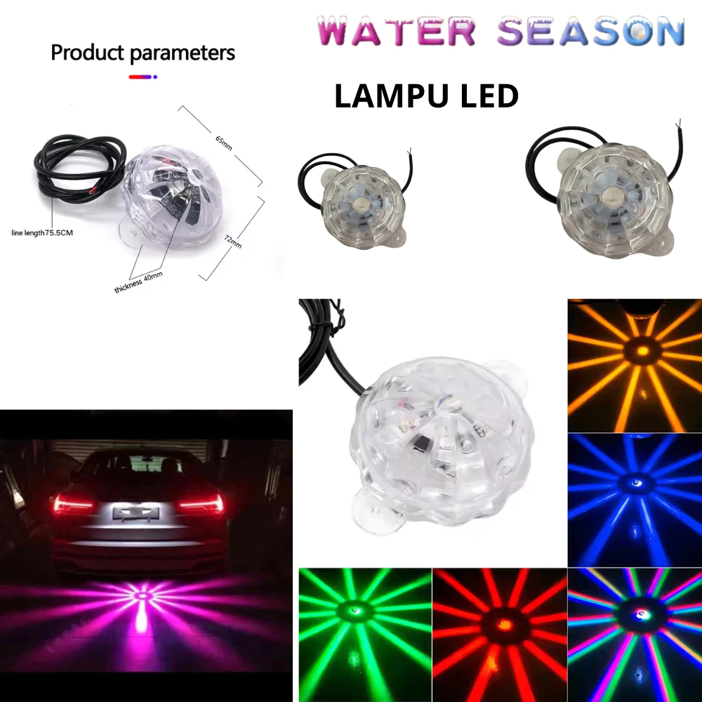 Lampu Kolong LED Bulat RGB Motor Mobil Truk Bus 12V - 24V  Hexagonal