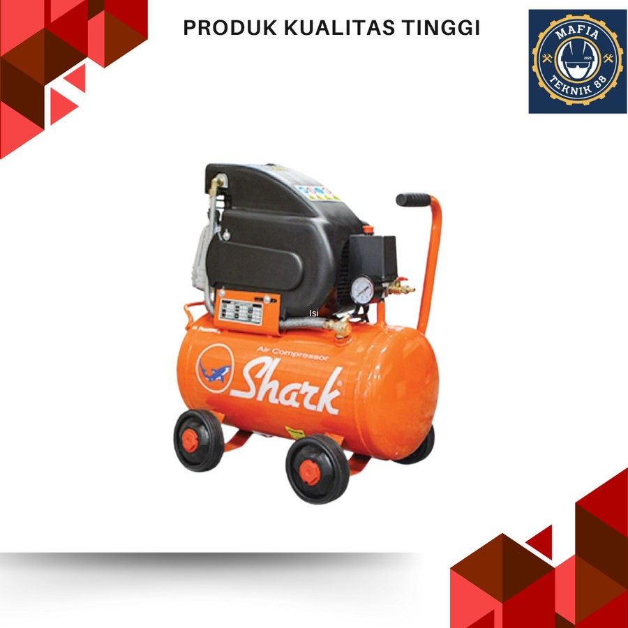 Kompresor Angin Listrik Shark/ Portable MZ0725 3/4Hp-25L