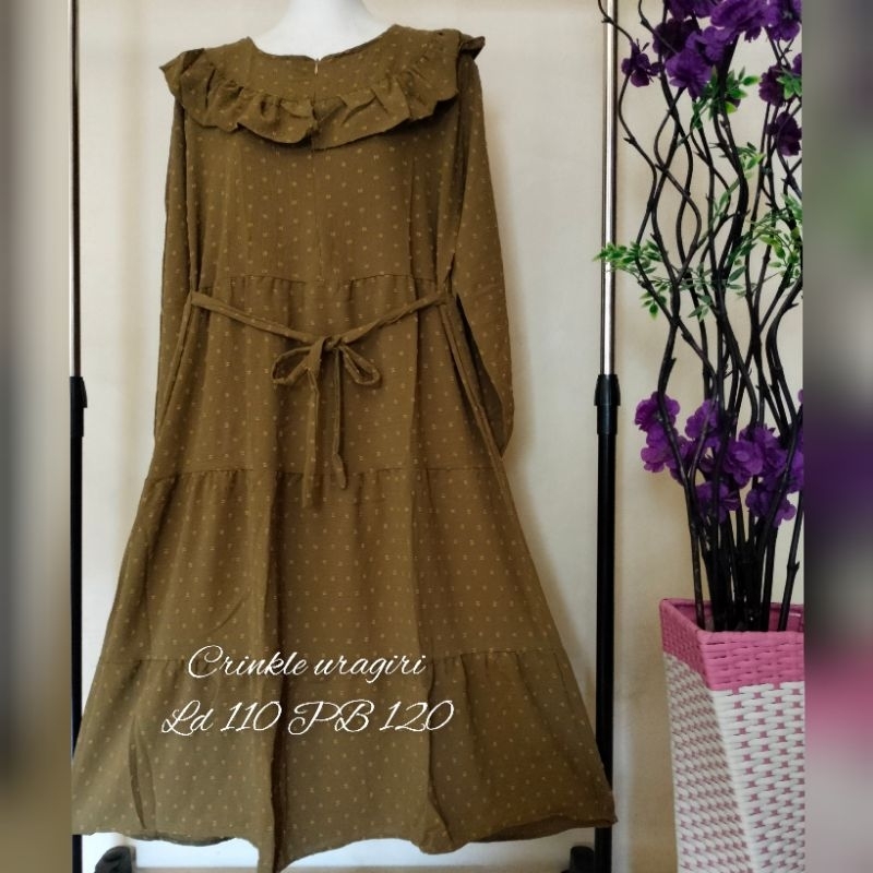 Gamis midi crinkle rubiah uragiri wanita/midi dress wanita