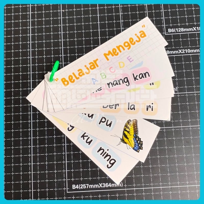 Flashcard Belajar Mengeja - Kartu Edukasi Belajar Baca - Kartu Edukasi Anak