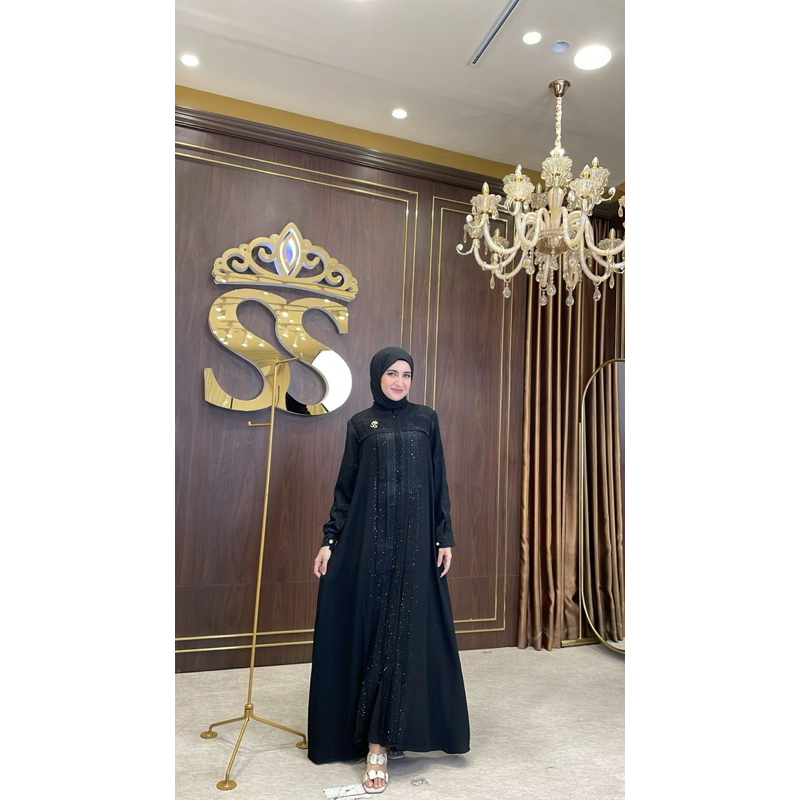 DRESS HITAM BLINK BLINK SHELLA SAUKIA SET HIJAB