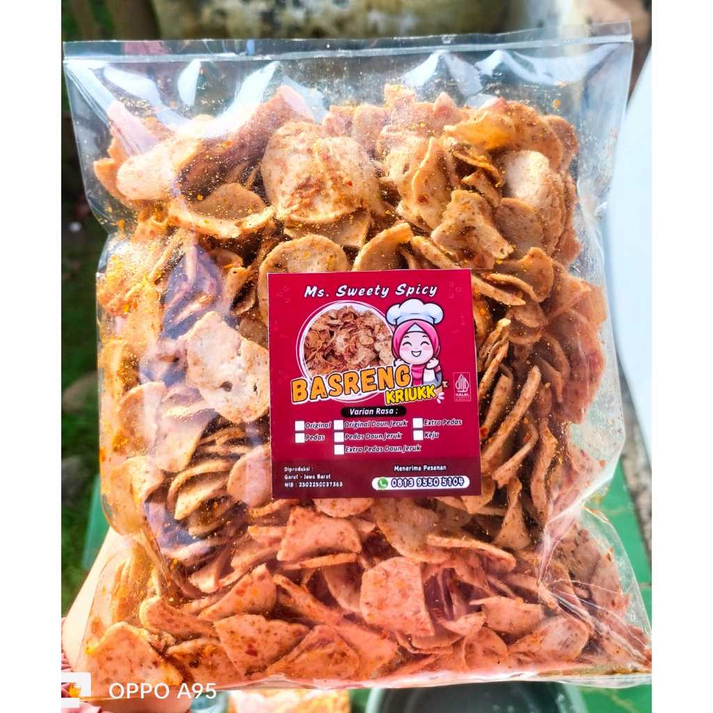 

Basreng Kriuk Original, Pedas, Extra Pedas Daun Jeruk 250 gr, 500 gr, dan 1KG