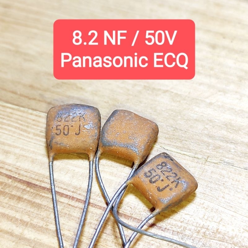 Kapasitor 8.2nf 822 50V PANASONIC ECQ Milar 822k 8n2 8,2n 822j