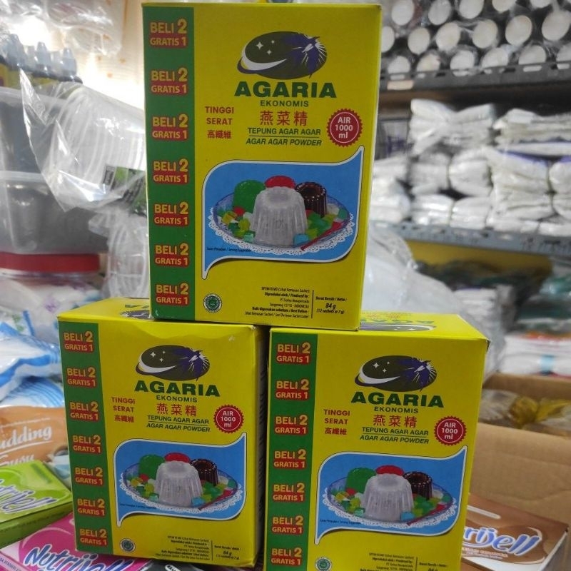 

Agaria plain agar agar 84gram beli 2 gratis 1