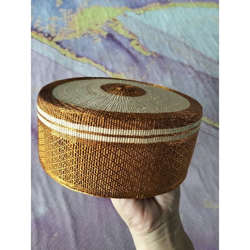 Songko recca tembaga cream putih asli / songko to bone / songkok recca / peci bugis makassar