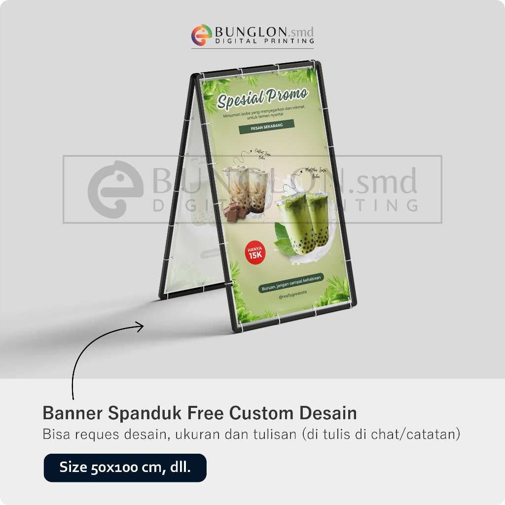 PRINT CETAK SPANDUK BANNER MINUMAN BOBA BISA CUSTOM