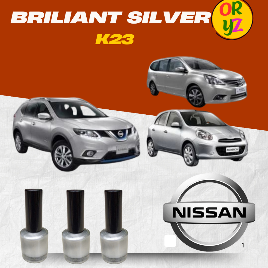 Cat Oles Briliant Silver Metalic K23 Nissan March Grand Livina Xtrail Serena X Trail Silver Metalik