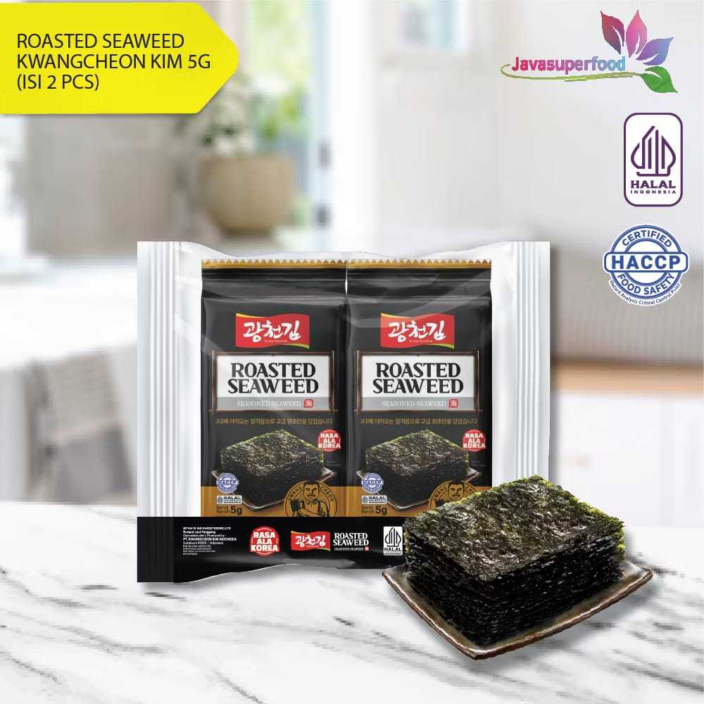 

(HALAL) ROASTED SEAWEED KWANGCHEON KIM 1 PACK 5G (ISI 2) / RUMPUT LAUT PANGGANG / NORI PANGGANG / NORI SNACK