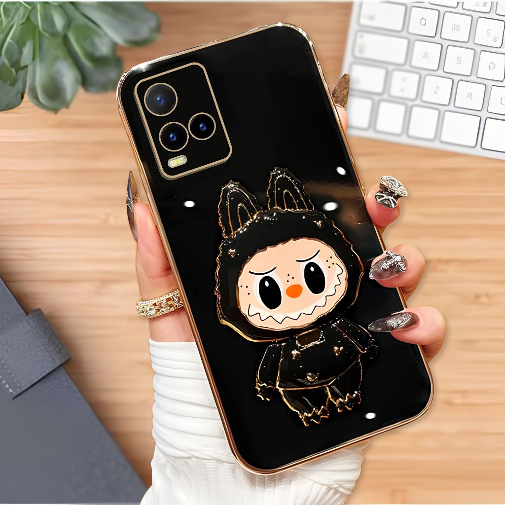 Soft Case Vivo Y21 Y21a Y21s Y21t Y33s Y33t Casing Plating Luxury Dudukan Kaca Miror Premium
