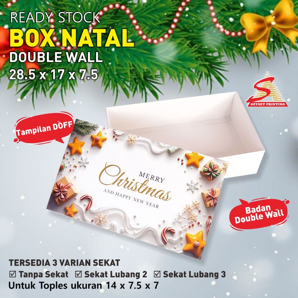 

28.5 x 17 x 7.5 Hampers Natal/Box Natal/Box Kue Kering