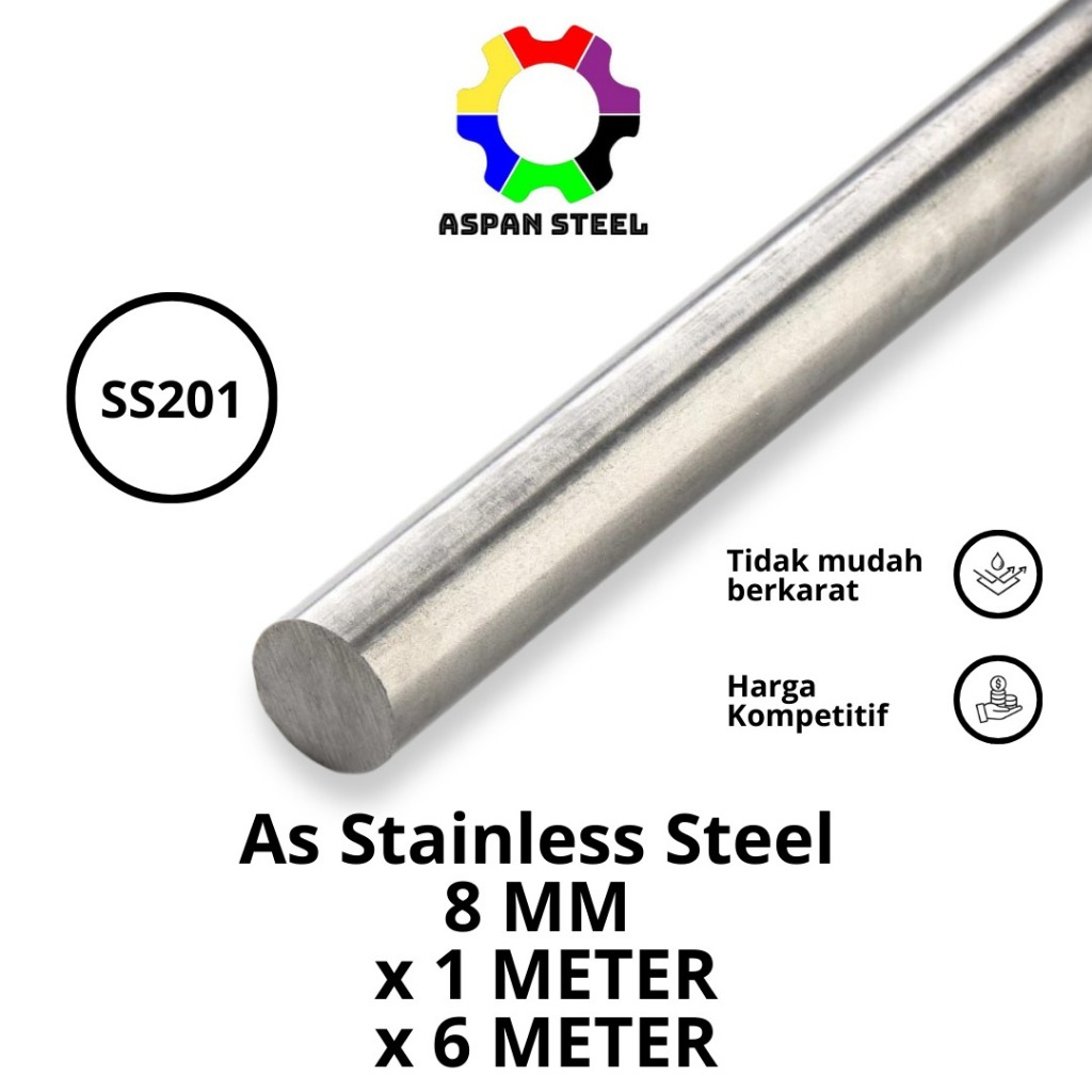 As 8mm stainless steel 201