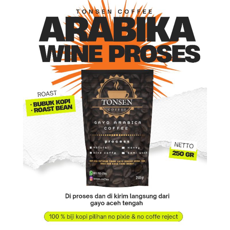 

kopi Arabika aceh gayo G1, speciality proses wine coffee