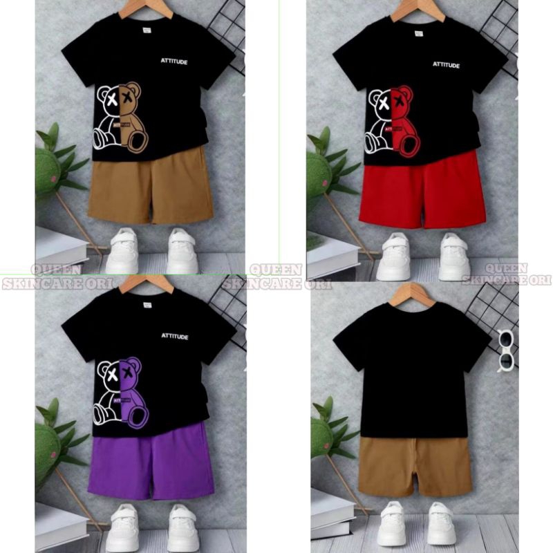 BAJU SET ANAK ATTITUDE UNISEX (BEAR)