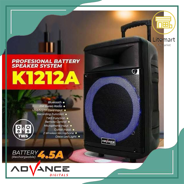 ADVANCE SPEAKER PORTABLE 12" K1212 A