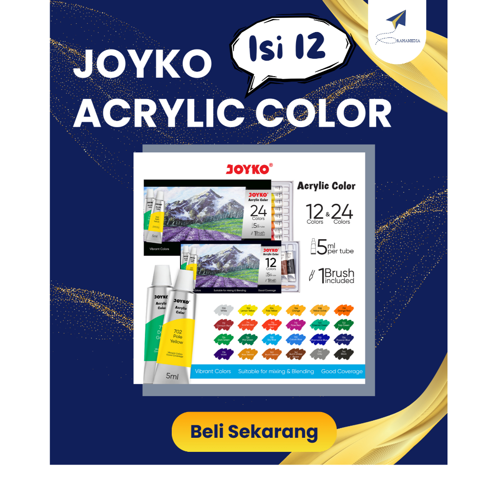 

Cat Akrilik JOYKO 12 Warna | Cat Acrylic 12 Warna original | cat akrilik murah