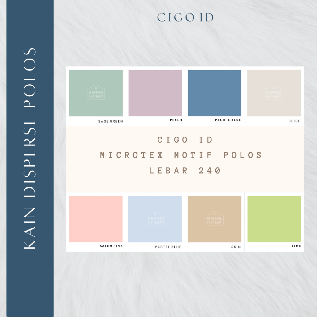 CIGO - Kain Microtex Katun Disperse Polos Lebar 240 PART 2 (PREMIUM MICROTEX COTTON)