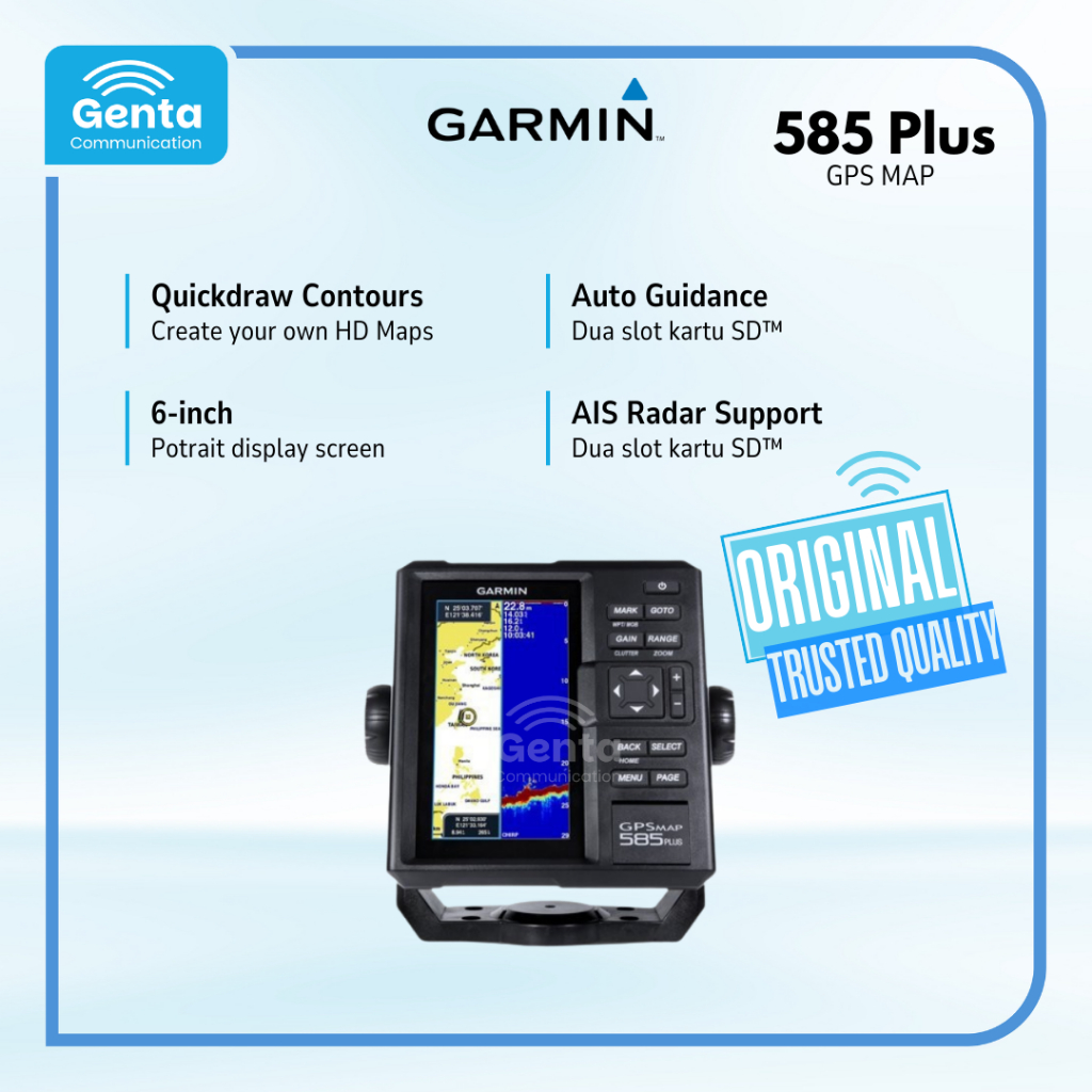 GARMIN 585 PLUS / GARMIN GPSMAP 585PLUS + TRANSDUCER GT15 GT 15 + ANTENA GA38 GA-38 FISHFINDER GARAN