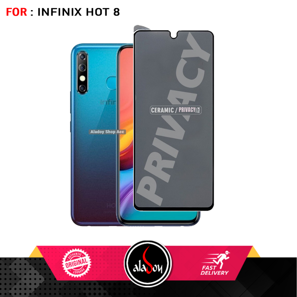 Tempered Glass SPY Infinix Hot 8 Anti Gores Privacy