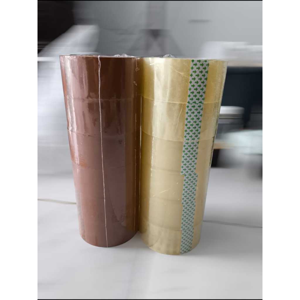 

lakban bening dan coklat ukuran 44mm x90 yard