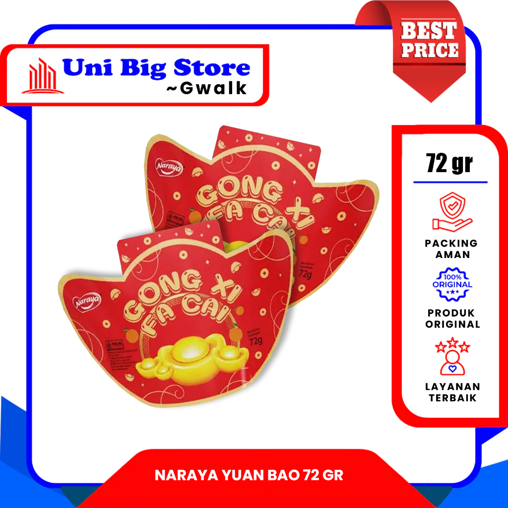

NARAYA YUAN BAO PERMEN LUNAK GONG XI FA CAI ORANGE SOFT CANDY - 72 gr