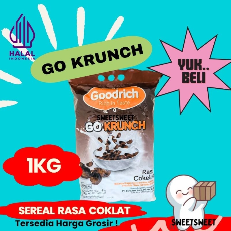 

Sweetsweet Goodrich Go Krunch | Sereal Krispi Rasa Cokelat Halal 1 Kg {BISA COD dan Grosir}