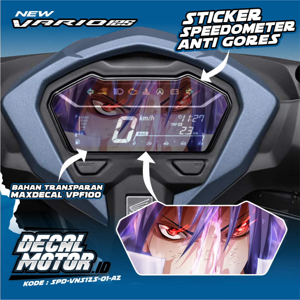 Speedometer stiker motor VARIO 125 NEW//Transparan UV stiker Motif Anime-SPD