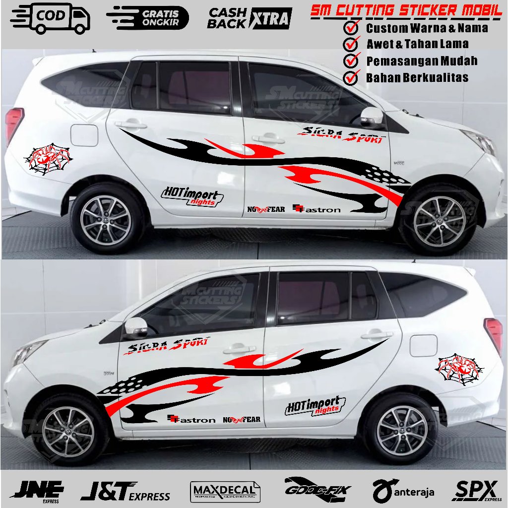 Stiker Mobil sigra Aksesoris Xenia Cutting Sticker Innova Lis Variasi Sigra Calya Ertiga terbaru