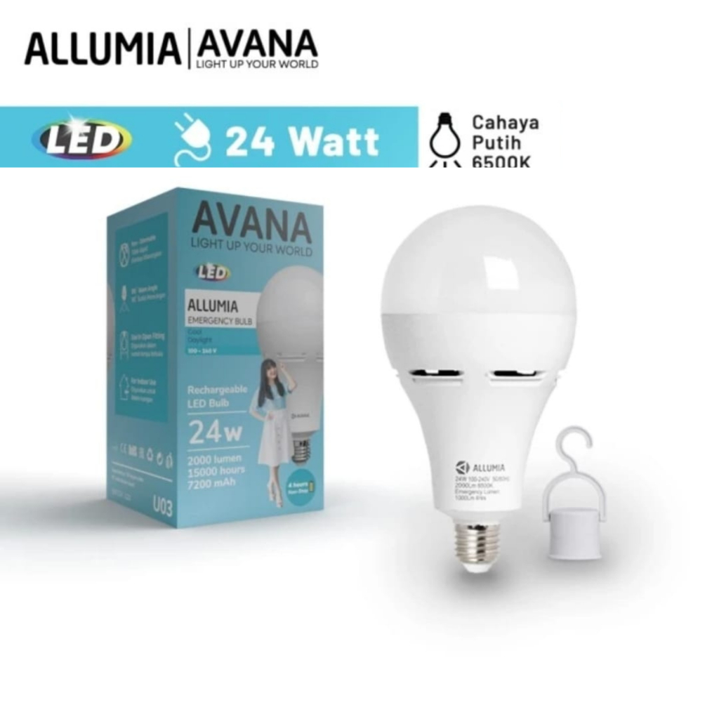 Allumia Emergency Lamp LED 24 Watt 6500k (Lampu Darurat) Produk Original