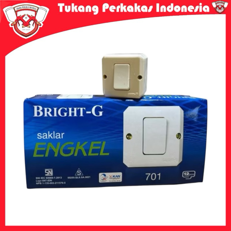 Bright G Saklar single outbow Tempel saklar engkel BG 701