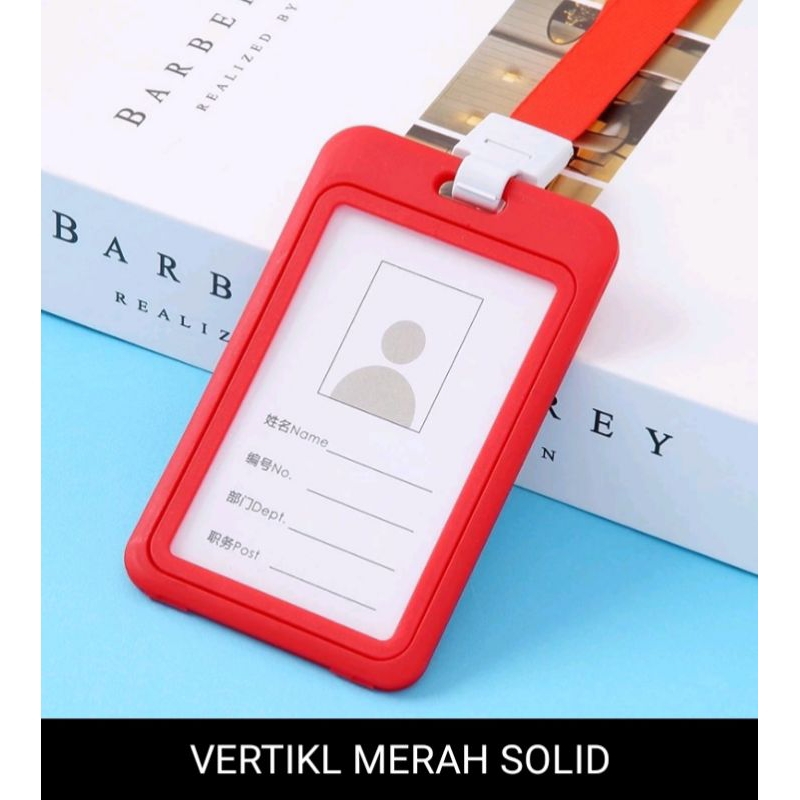 

name tag id card transparan gantungan kartu nama plastik vertikal