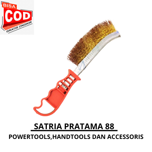 ELLKA SIKAT KAWAT GOLOK BAJA KUNINGAN/SIKAT KAWAT KUNINGAN GAGANG FIBER /SIKAT KAWAT KERITING BAJA P