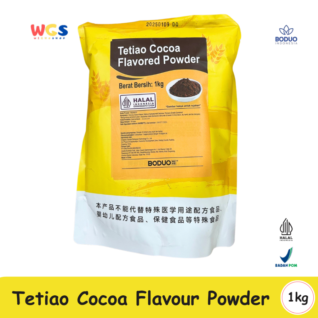 

BODUO Tetiao Cocoa Flavored Powder 1 kg – Bubuk Rasa Cokelat Berkualitas Premium
