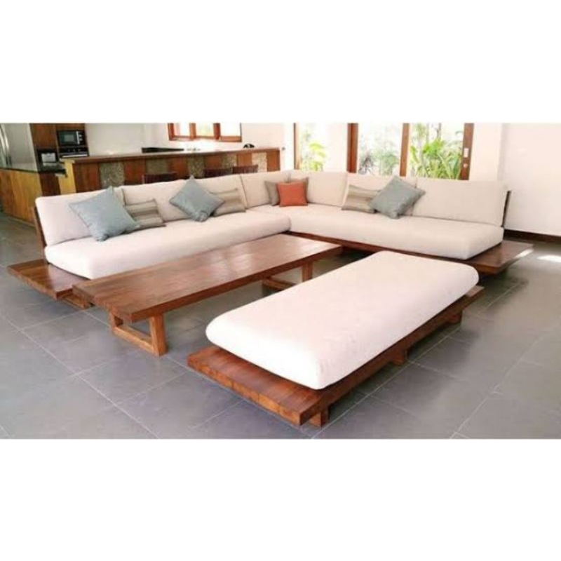 sofa kayu jati solid minimalis | sofa ruang tamu kayu jati