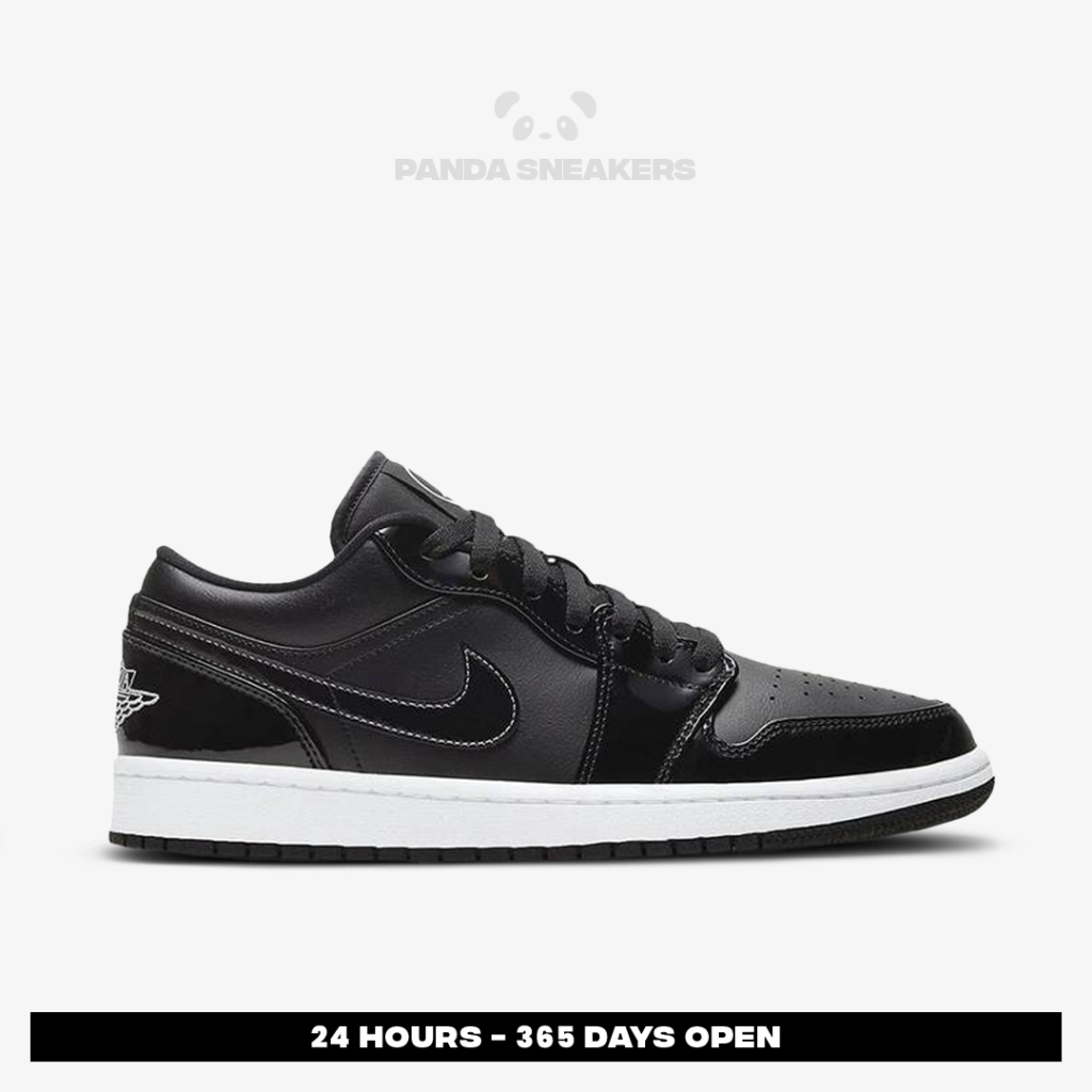 Sepatu Jordan 1 Low SE Black Patent Carbon Allstar All Star Black White Casual Gym Olahraga Joging P