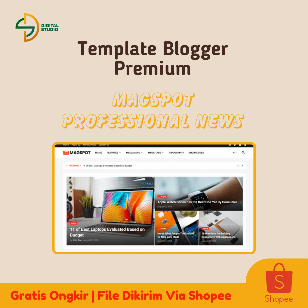 Template Blogger Premium Magspot Professional News & Magazine