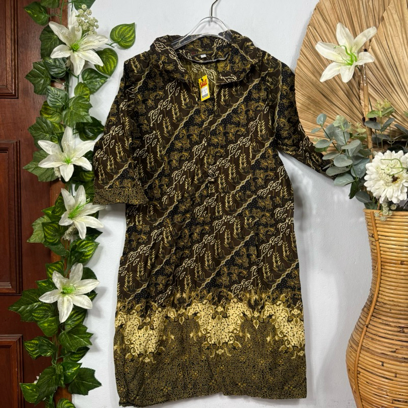 Minidress Batik Hitam mix Kuning