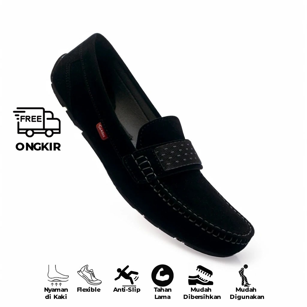(SANITEC) SEPATU MOCCASINS LOAFERS SLIP ON PRIA KEREN MURAH TERBARU 2021 BERKUALITAS BERGARANSI (Sep