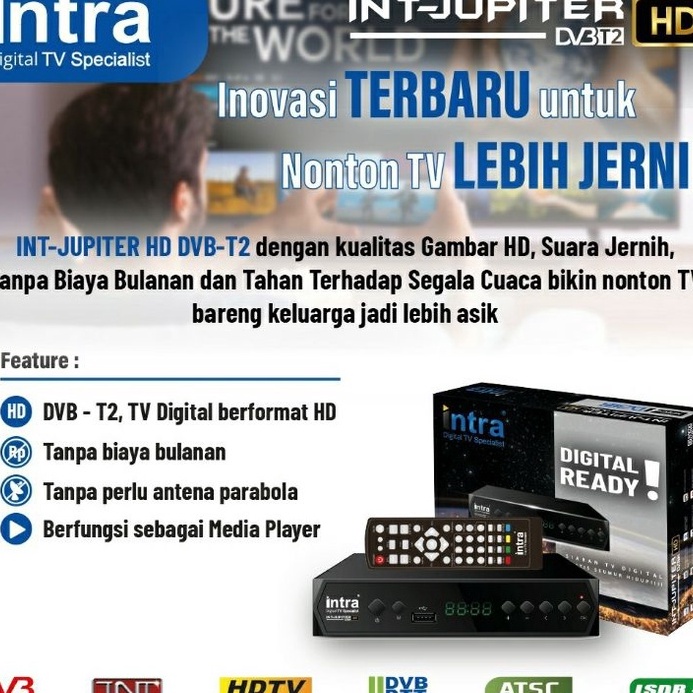 KI3 Resiver dital dvbt2 set top box intra int jupiterHD Dvb T2