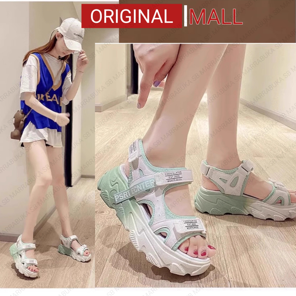 sandal sendal slop selop lebaran wedges widges pantofel anak tinggi tebal 3 5 cm model gaya ala kore