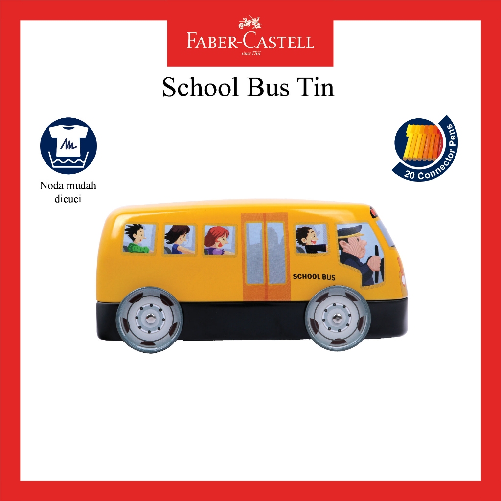 

Konektor Pen Faber Castell Set 20 / Schol Bus Tin / Spidol Warna