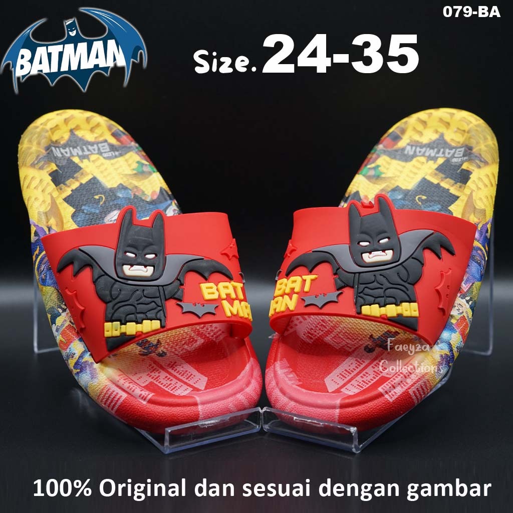 Sandal Selop anak laki laki 079-BA BATMAN LEGO, sandal Karet Jelly Empuk anak laki-laki